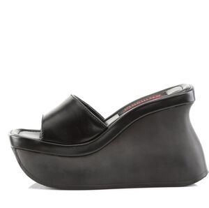 Demonia Black Platform Slide Shoes
